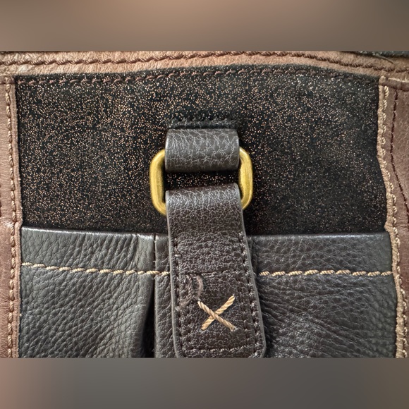 The Sak | 100% Genuine Leather | Two-Tone Brown & Black | Messenger Shoulder Bag - Picture 8 of 13